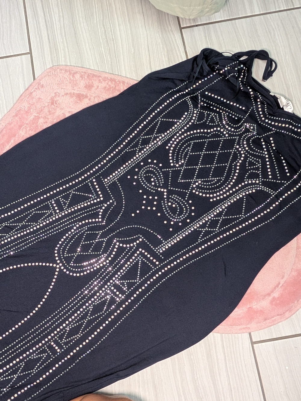 Say What? Blue Cover-Up with Silver Rhinestone Design